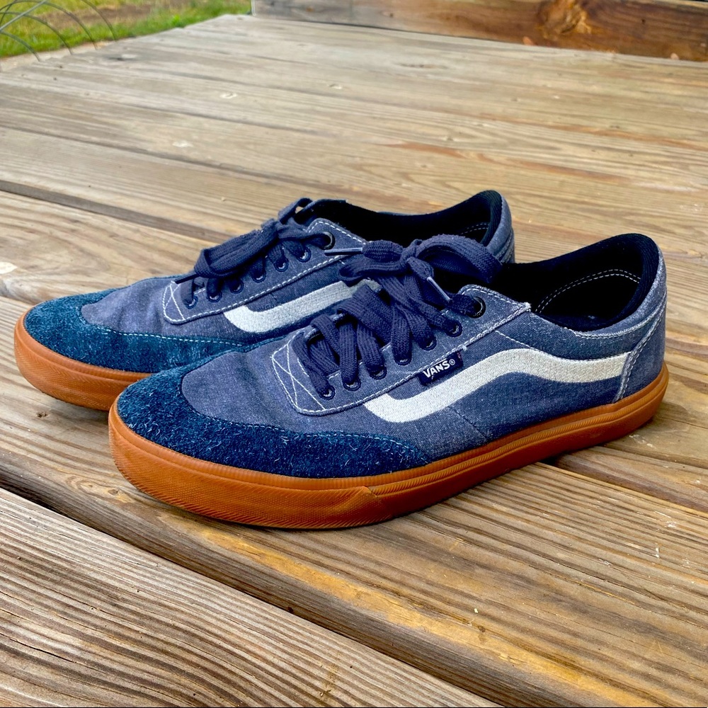 Vans blue suede with gum bottom